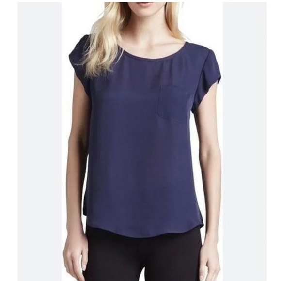 Joie Tops - Joie Navy Silk Rancher Top